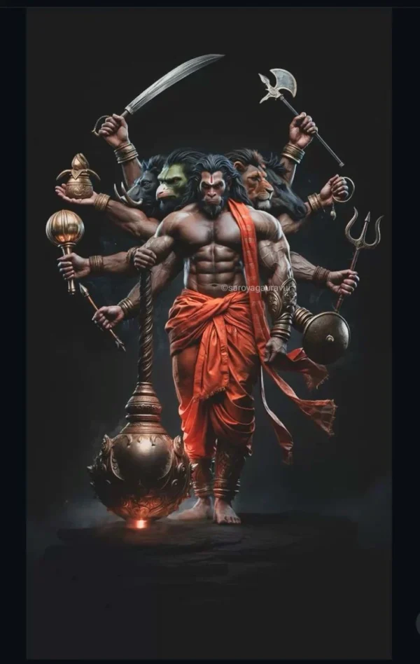 Shree Panchamukh Hanumat Kavach – Divine Armor of the Five-Faced Hanuman 100008x [Dynamic Morphic Field]